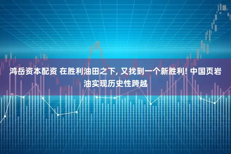 鸿岳资本配资 在胜利油田之下, 又找到一个新胜利! 中国页岩油实现历史性跨越